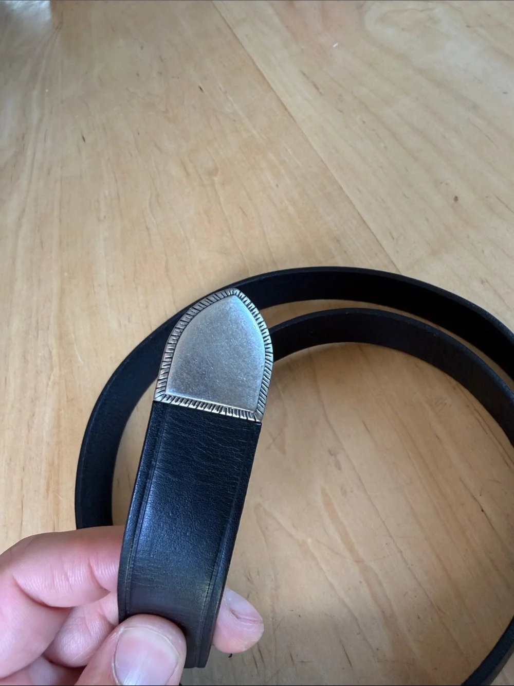 Mens NWT Madewell western black leather belt